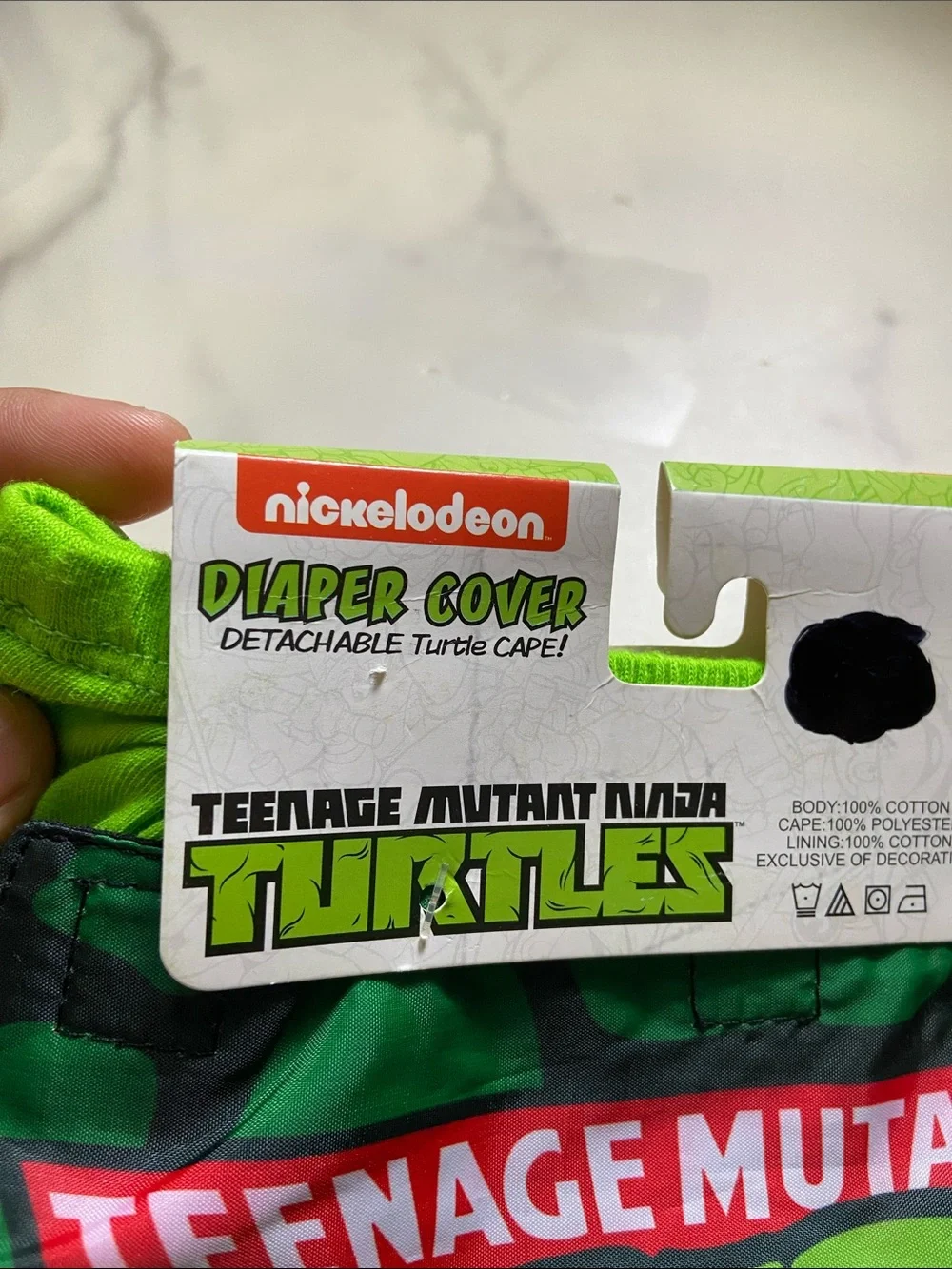 Nickelodeon Teenage Mutant Ninja Turtles Green Diaper Cover with Detachable Cape